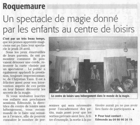 Article de presse 2005